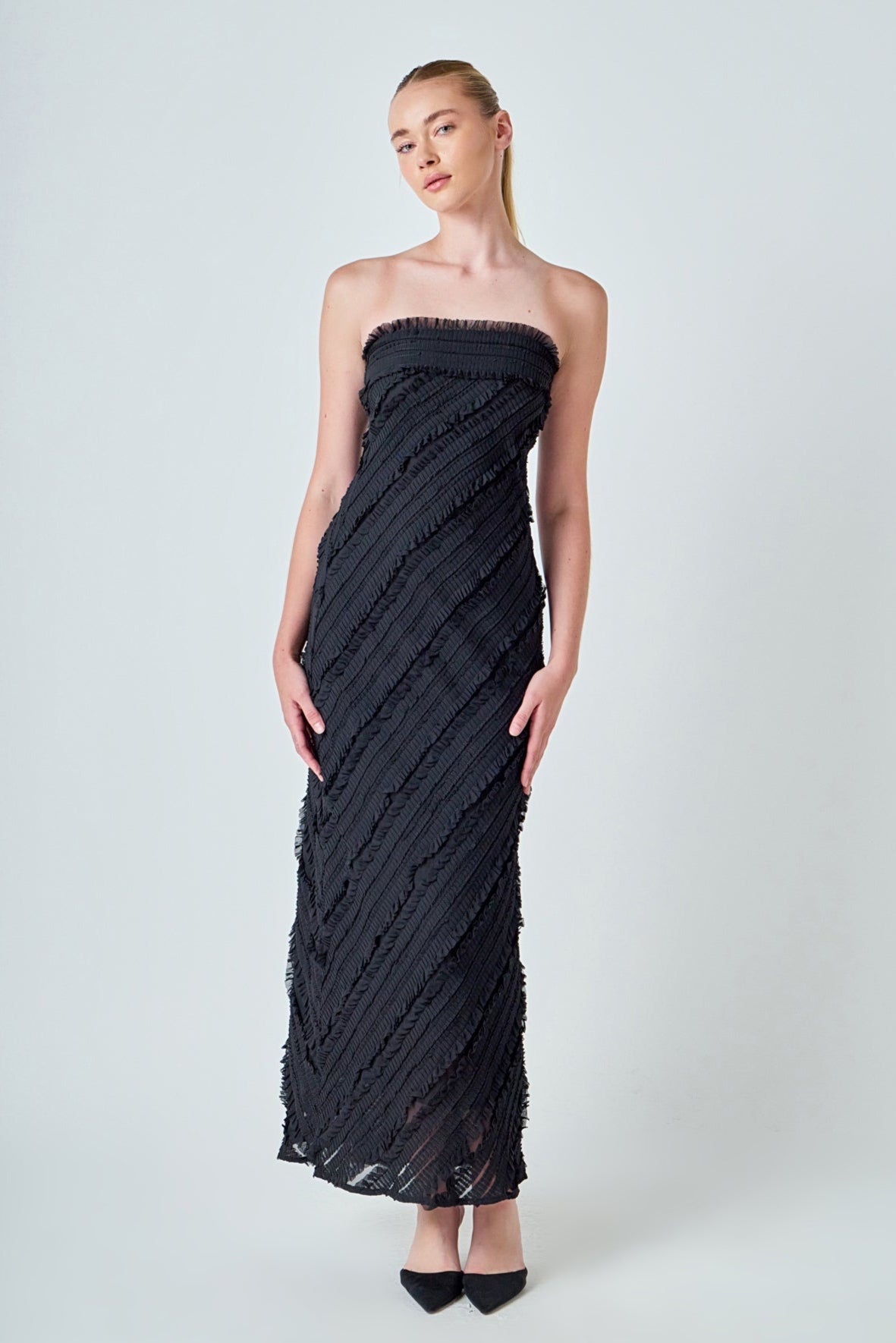 Elara – Ruffled Maxi Dress