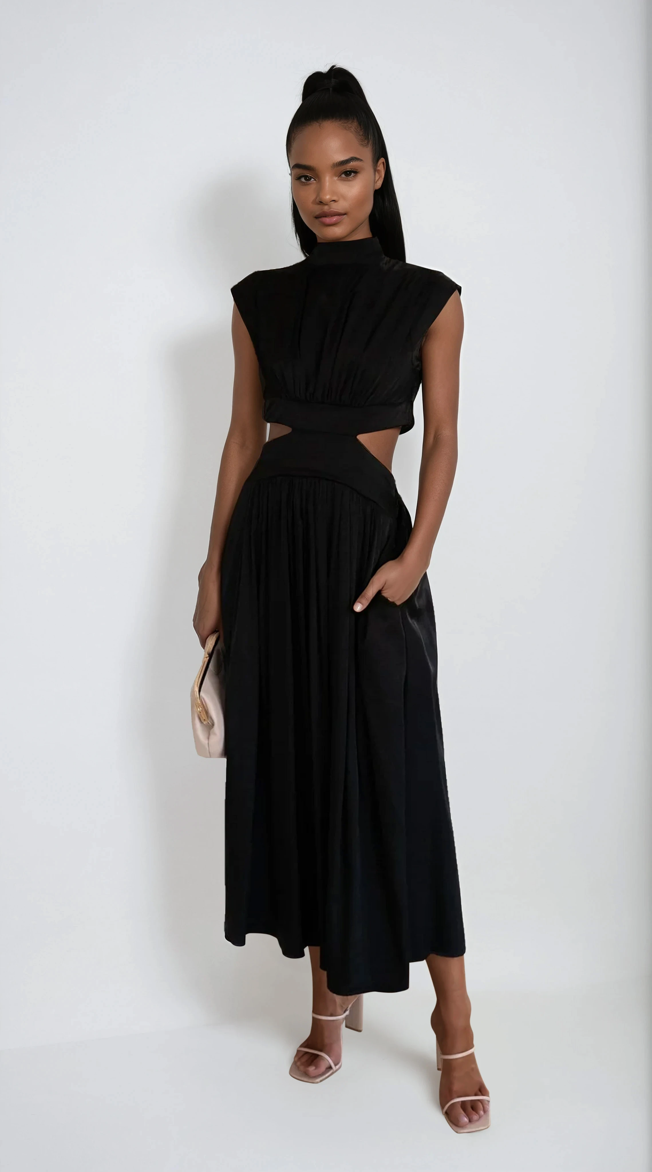Cindie - Midi Dress Black