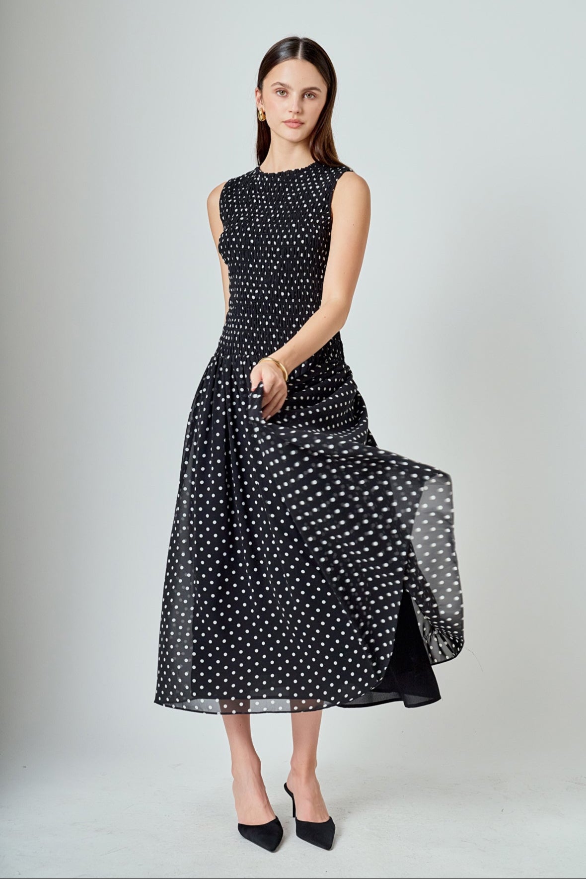 Rachel – Polka Dot Maxi Dress